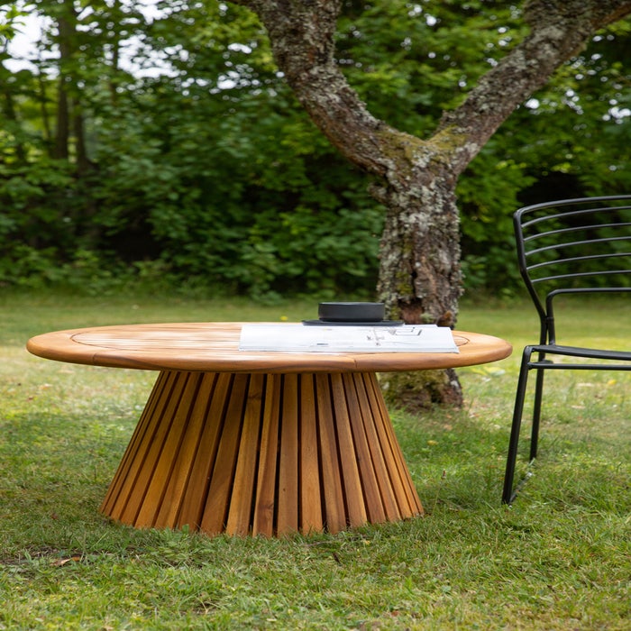 Malin houten tuin salontafel bruin - Ø 70 cm - tuintafels - rond - bijzettafel - acaciahout