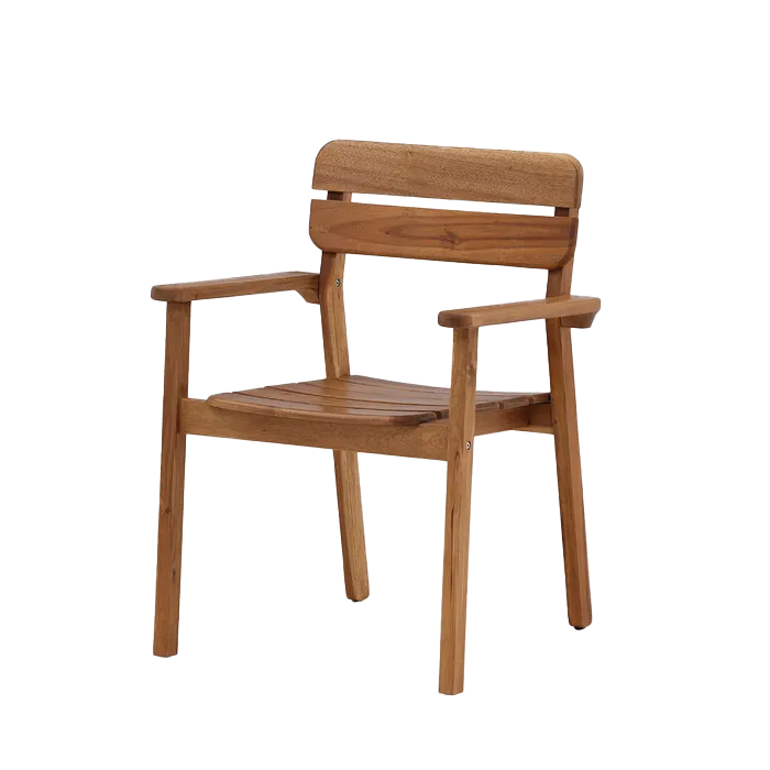 Alba houten tuinstoel naturel - met armleuningen