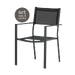 Narda aluminium tuinstoel zwart - met armleuningen - set van 4