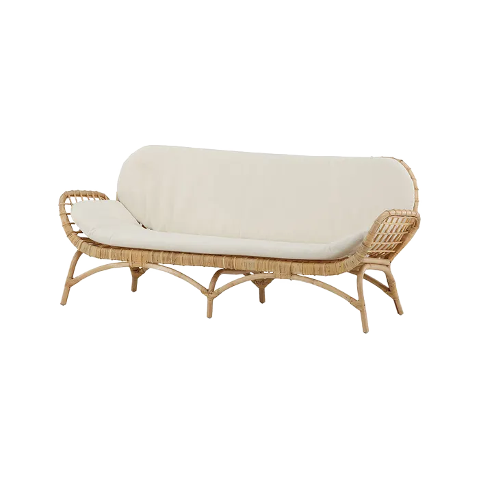 Freya rotan tuinbank naturel - met zitkussens