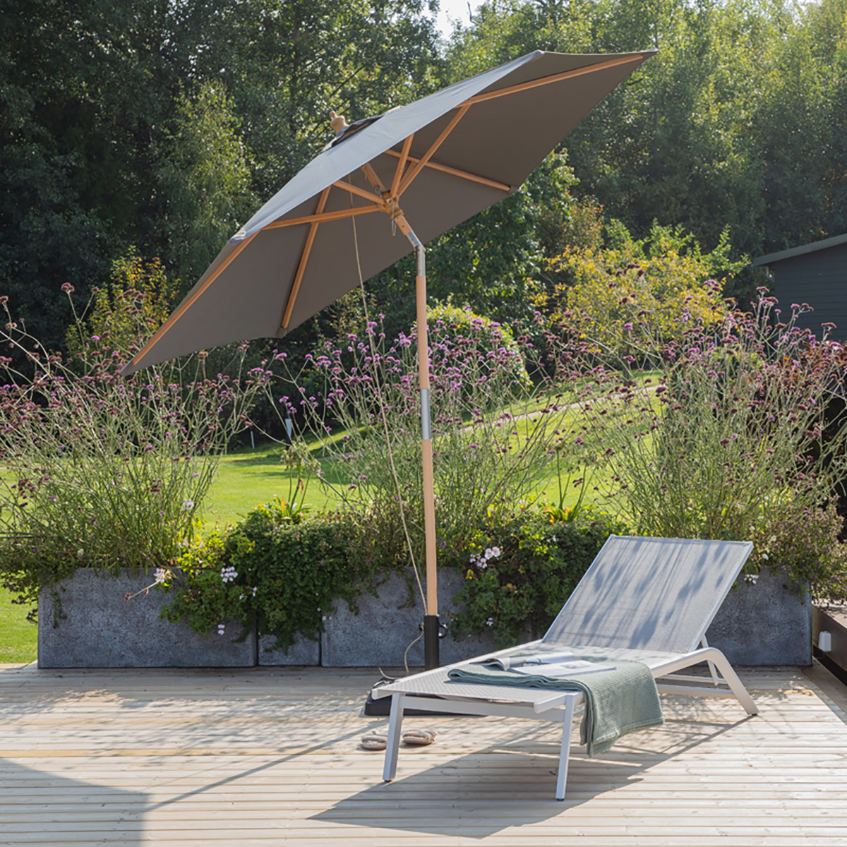 Edit verstelbare parasol grijs -  Ø 2,5 meter  - 2,5 meter