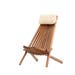 Bastian houten tuin loungestoel naturel - met hoofdkussen