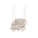 Leah katoenen tuin hangstoel beige - met zitkussen