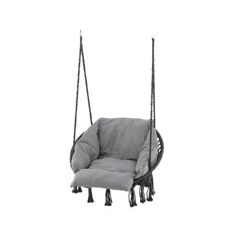 Leah katoenen tuin hangstoel grijs - met zitkussen