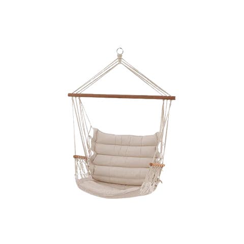Fedde katoenen tuin hangstoel gebroken wit
