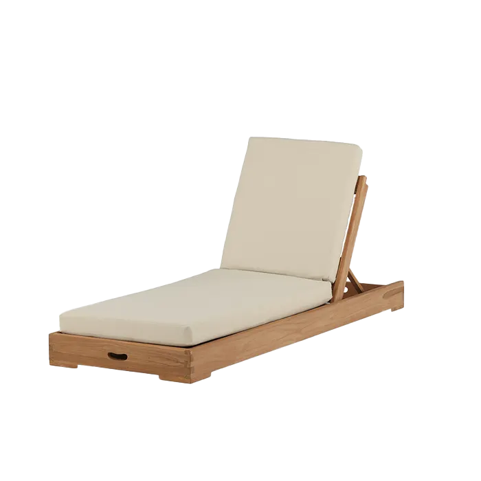 Frida houten tuin loungestoel beige - met kussens