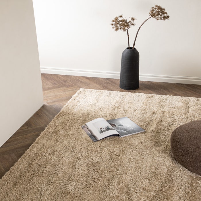 Romee vloerkleed beige - 240 x 240 cm - groot - woonkamer - creme - laagpolig - kopen - slaapkamer  - scandinavisch