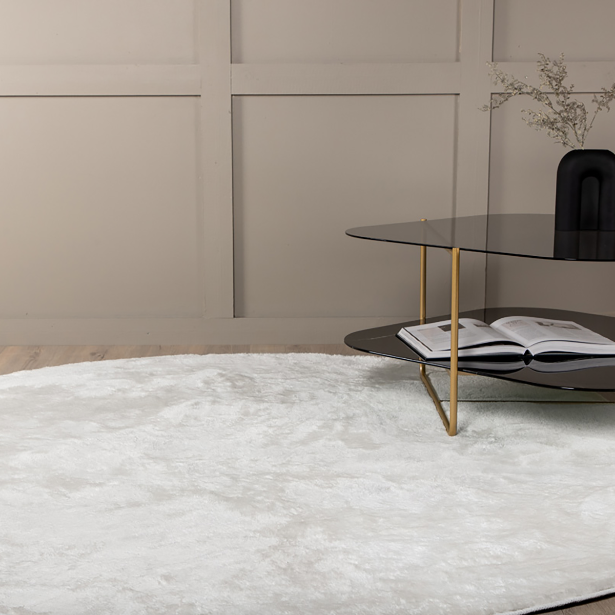 Kelsey vloerkleed wit - Ø 200 cm - kleed - kinderkamer - woonkamer - slaapkamer - zacht - scandinavisch