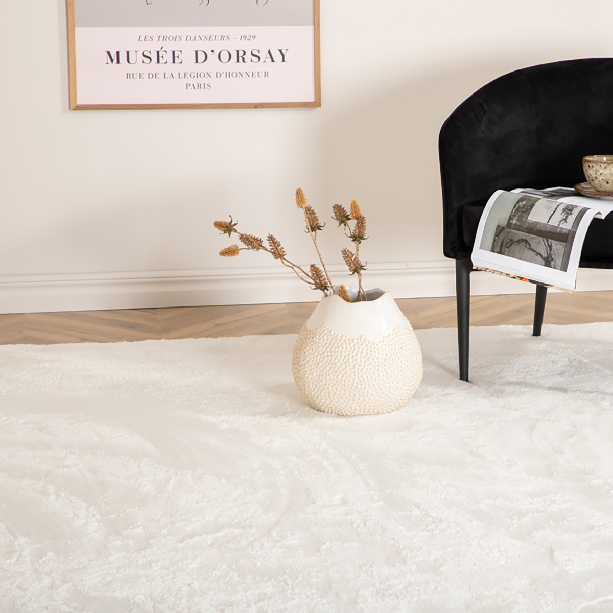 Kelsey vloerkleed wit - 300 x 200 cm - kleed - kinderkamer - woonkamer - slaapkamer - zacht - scandinavisch