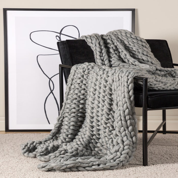 Verena plaid grijs - 170 x 130 cm - deken voor op de bank - bed - kopen - groot