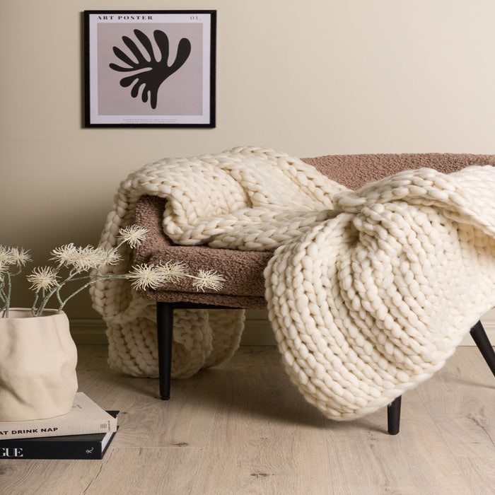 Verena plaid crème - 170 x 130 cm - deken voor op de bank - bed - kopen - groot