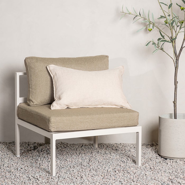 Milena modulair loungeset element beige - 70 cm - tuin - buiten - aluminium