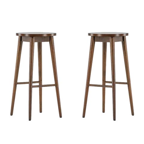 Jur houten barkruk donkerbruin - 75 cm - Set van 2