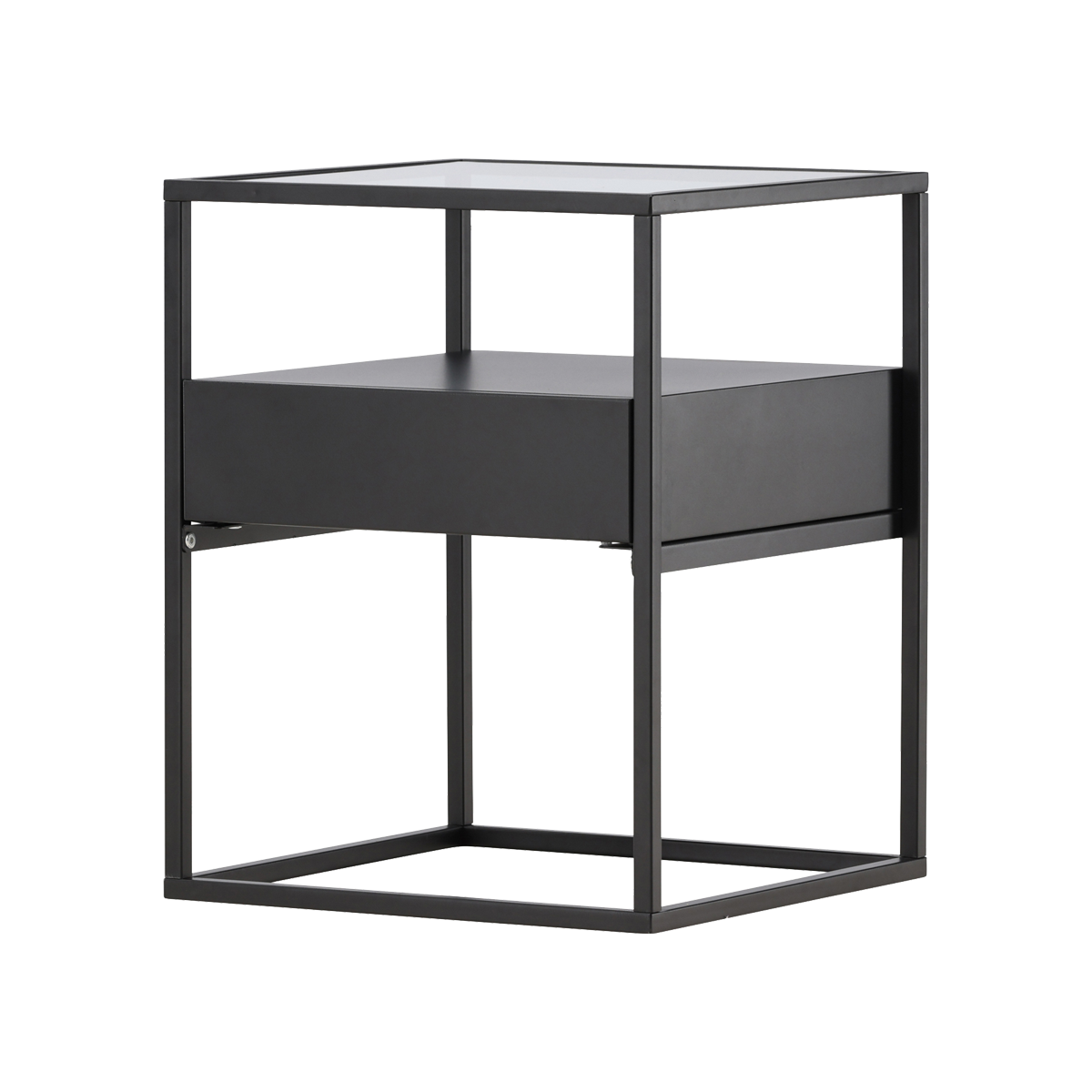 Dinand metalen bijzettafel zwart - 40 x 40 cm