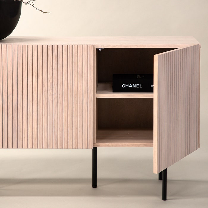 Ingmar houten dressoir whitewash - 150 x 75 cm - opbergkast - ladekast - tv meubel - hout - modern - scandinavisch - bruin