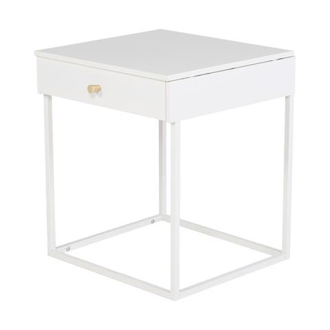 Lewis metalen nachtkastje wit - 43 x 41 cm