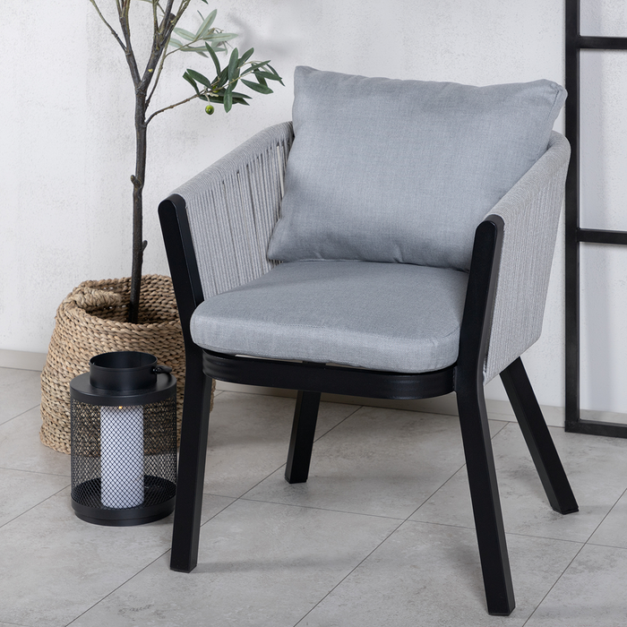 Elly aluminium tuinstoel zwart - set van 2 