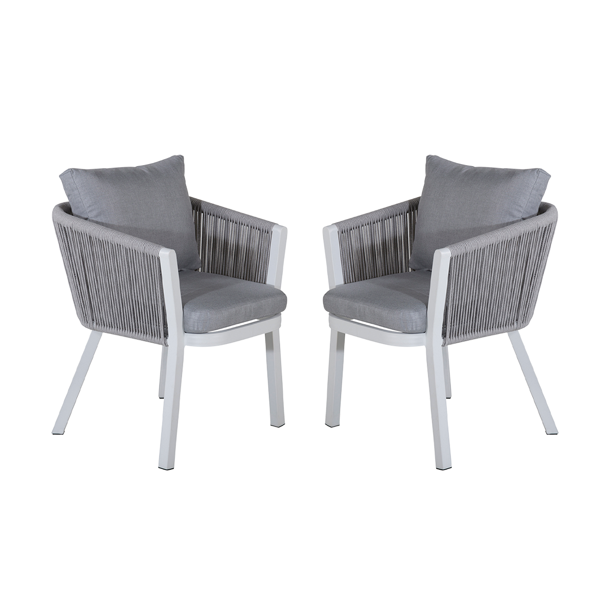 Elly aluminium tuinstoel grijs - set van 2