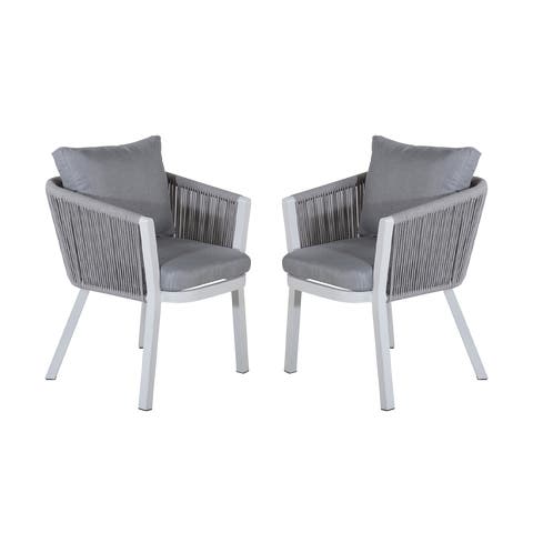 Elly aluminium tuinstoel grijs - set van 2