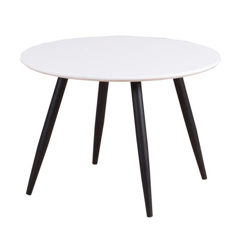 Bruno ronde kindertafel wit – met zwarte poten - Ø 60 cm