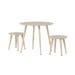 Runar ronde houten kindertafel met krukjes whitewash – set van 3