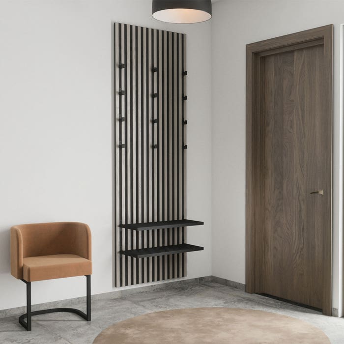 Alvar metalen schoenenplank zwart - 67,3 x 30cm Schoenenrek - Plank - Hal