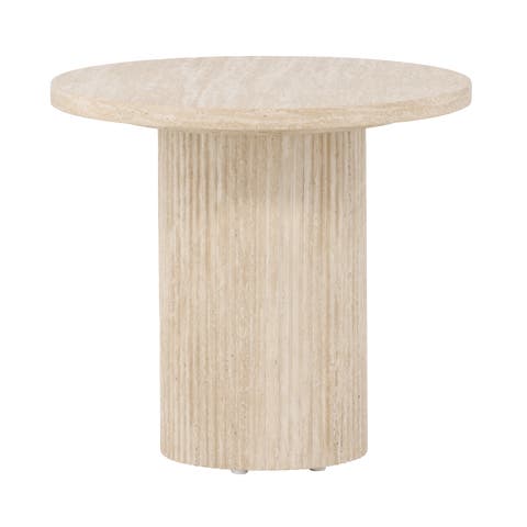 Nohr houten salontafel beige - Ø 50 cm
