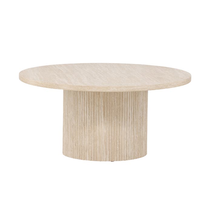 Nohr houten salontafel beige - Ø 80 cm