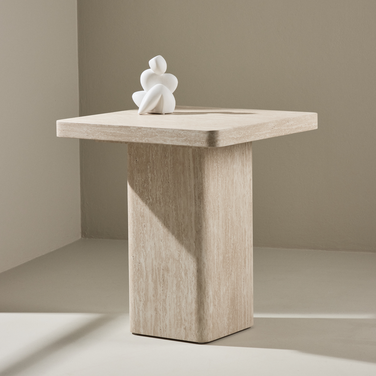 Hannes houten salontafel beige - 50 x 50 cm - koffietafel - bijzettafel - tafeltje - scandinavisch - modern