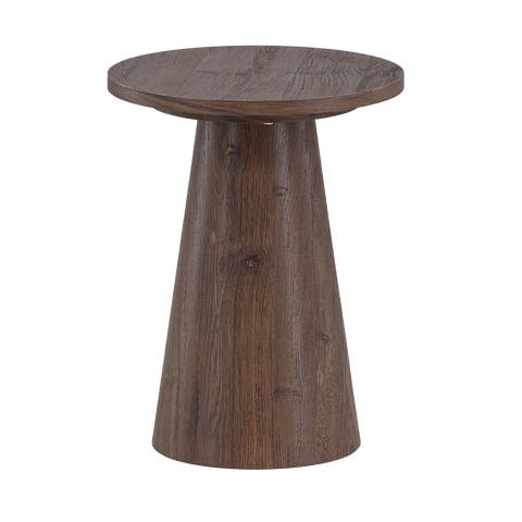 Lexi houten bijzettafel donkerbruin - Ø 35 cm