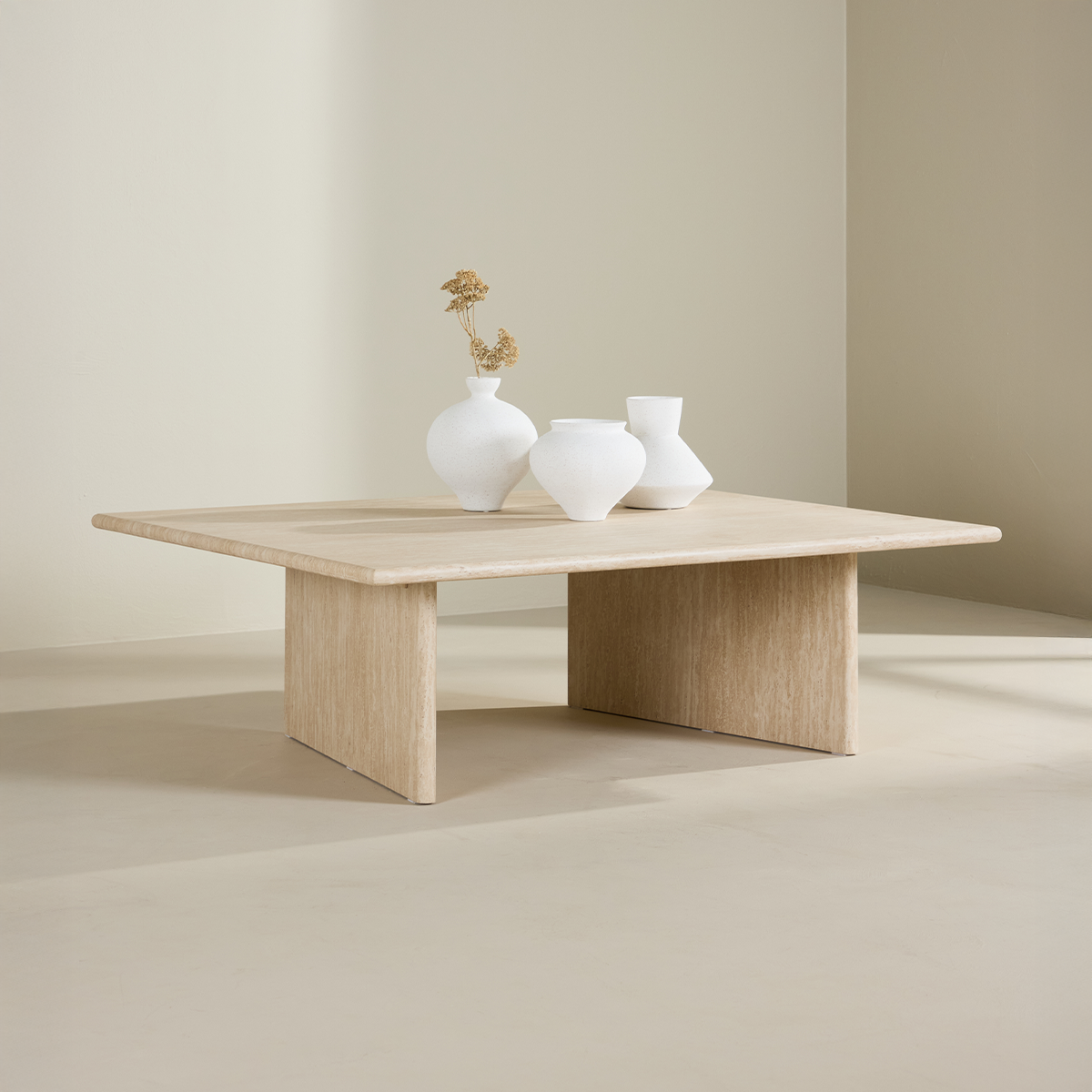 Hanneke houten salontafel beige - 120 x 100 cm koffietafel - houten - modern - scandinavisch