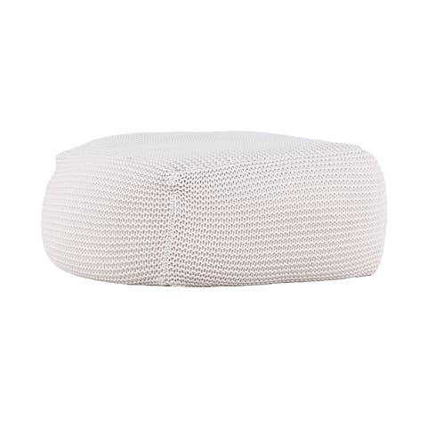 Lianne gevlochten ronde poef crème - Ø 60 cm