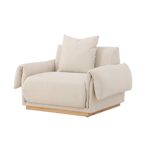 Rikki gestoffeerde fauteuil beige