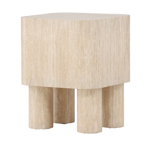 Hudson vierkant houten bijzettafel beige - 40 x 40 cm