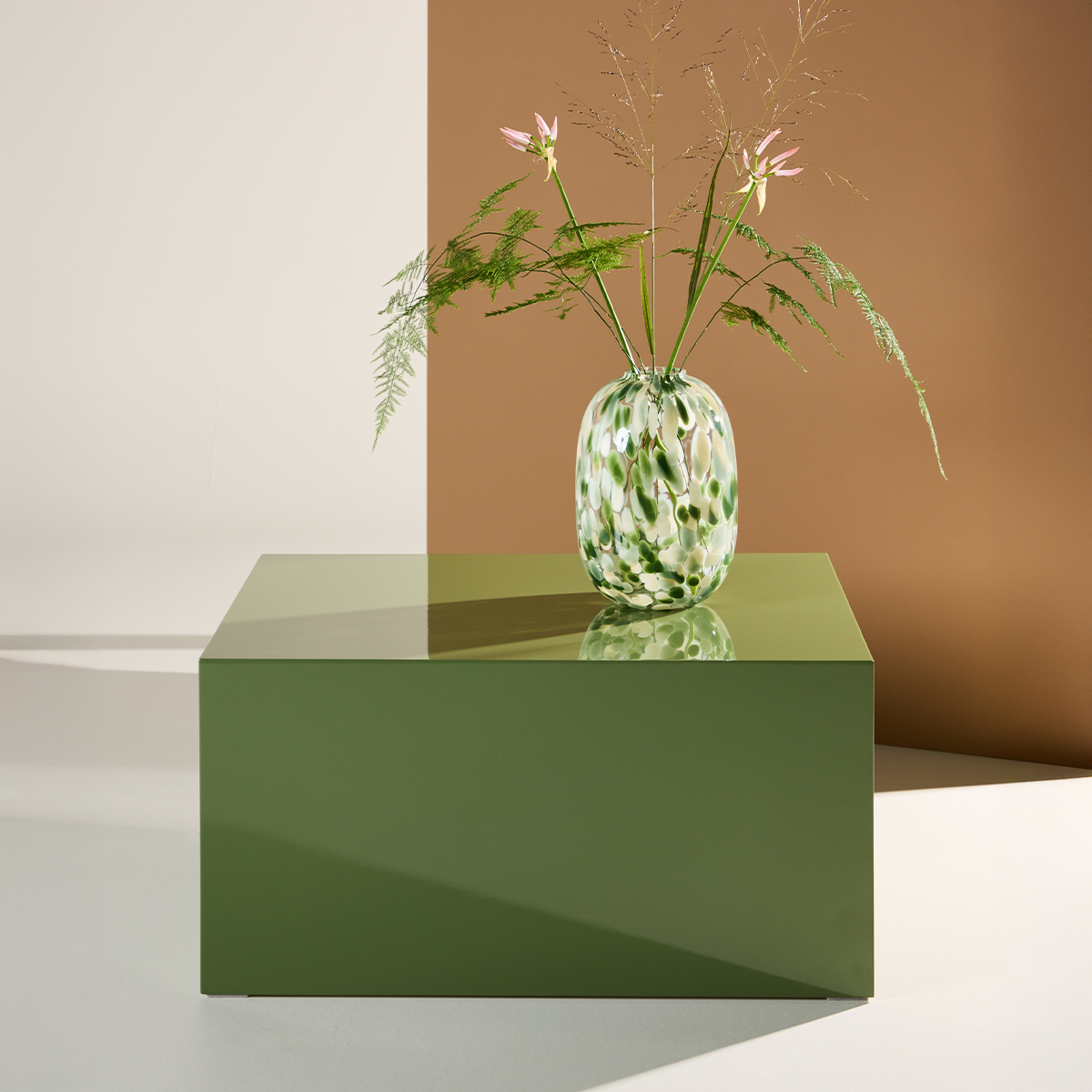 Zayn houten salontafel groen - 80 x 60 cm - tafeltje - bijzettafel - koffietafel