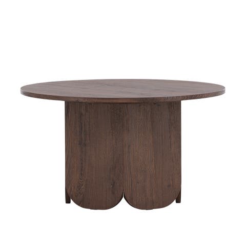 Naftali ronde houten salontafel donkerbruin - Ø 80 cm
