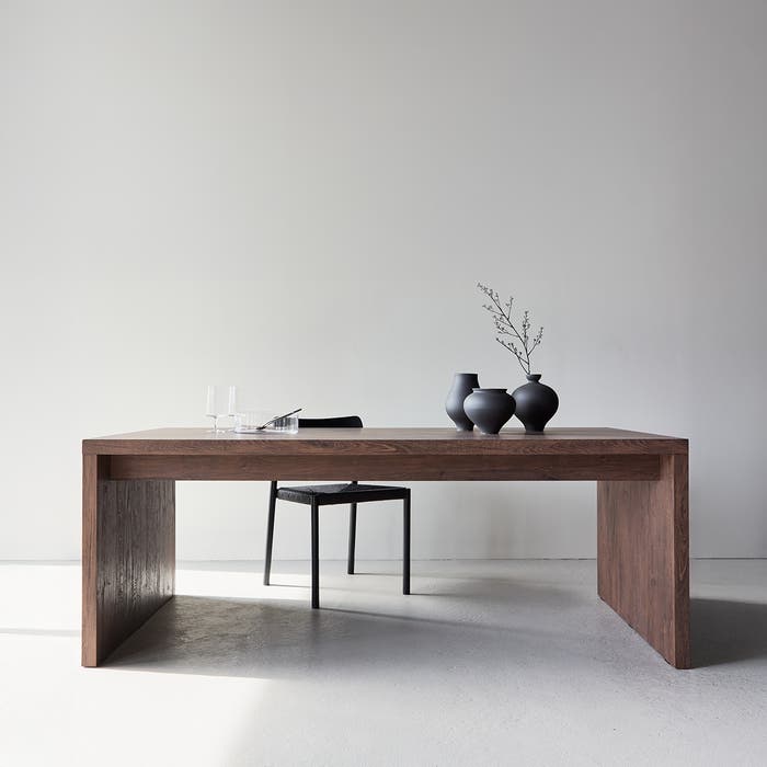 Nami houten eettafel donkerbruin - 200 x 75 cm - tafel - eetkamertafel - 6 persoons - walnoot - japandi - donkerbruine - donker houten - modern