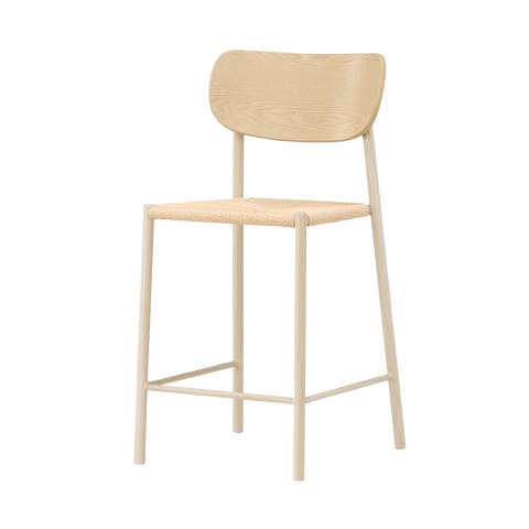 Rian barkruk met rotan zitting beige - 67 cm