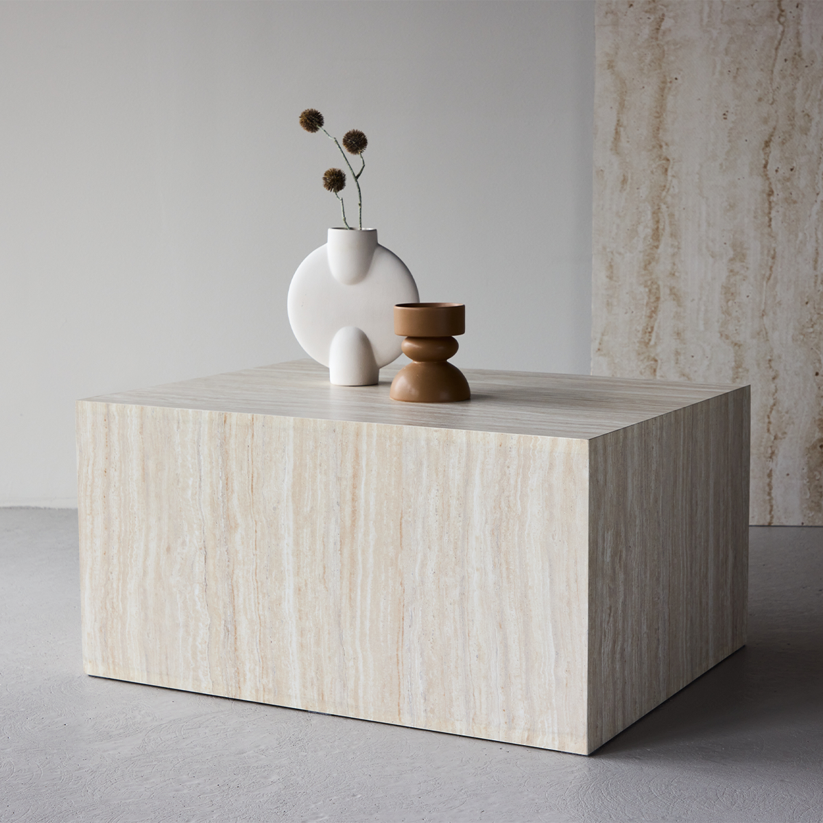 Zayn houten salontafel zand - 80 x 60 cm - tafeltje - bijzettafel - koffietafel