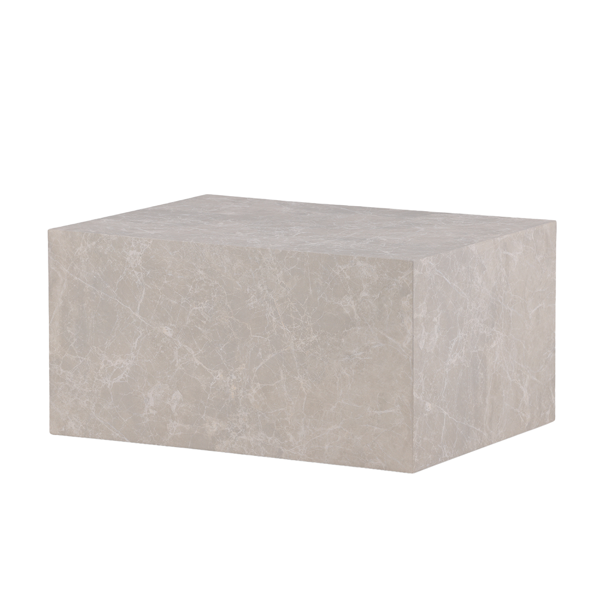 Zayn houten marmerlook salontafel grijsbeige - 80 x 60 cm