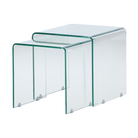 Cornelis glazen bijzettafels transparant - set van 2
