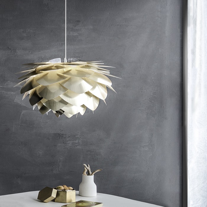 Silvia Medium hanglamp brushed brass - met koordset zwart - Ø 50 cm - goud - kunststof