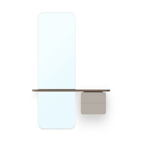 One More Look spiegel pearl white - met houten kastje