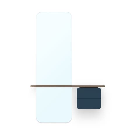 One More Look spiegel petrol blue - met houten kastje