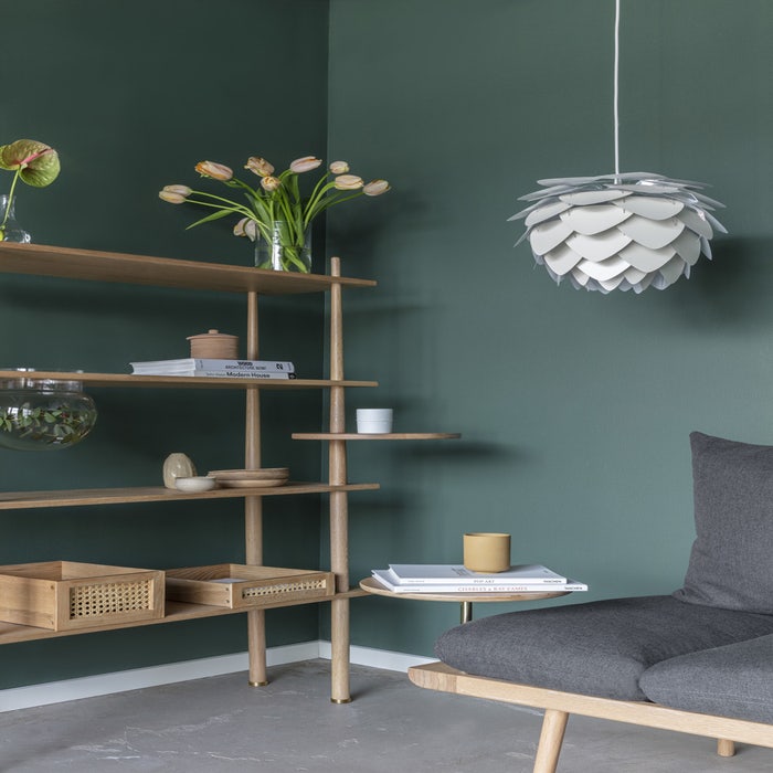Aluvia Mini hanglamp pearl white - met koordset wit - Ø 40 cm - parelmoer - aluminium - witte