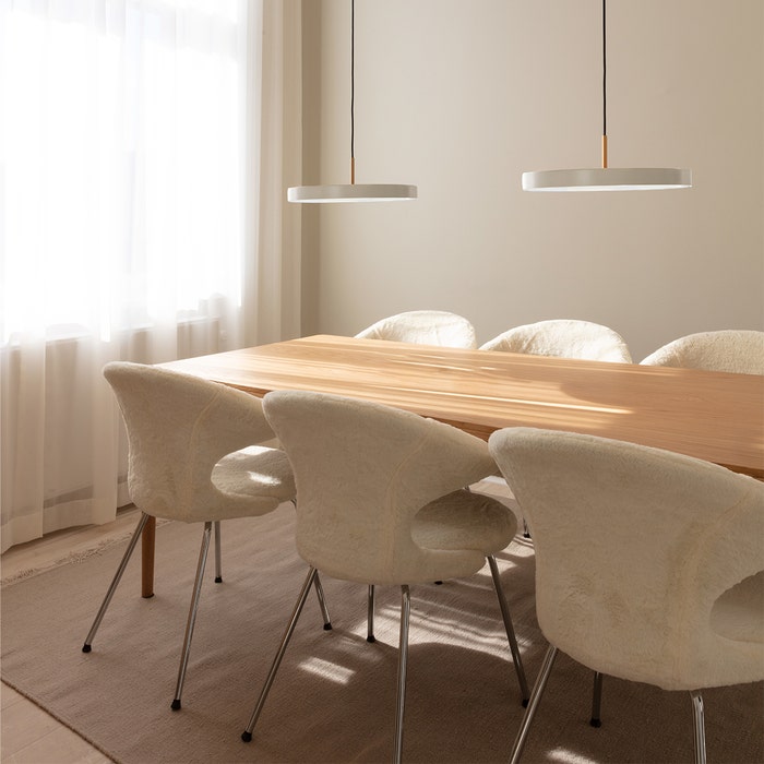 Asteria Medium hanglamp pearl white - met koordset - Ø 43 cm - parelmoer - gebroken wit