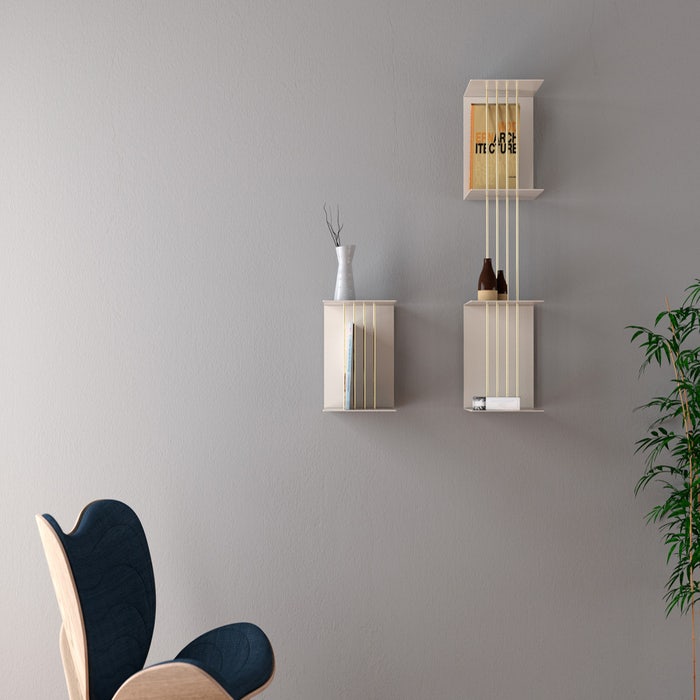 Teaser shelf aluminium wandrek pearl white  - parelmoer - wit - design