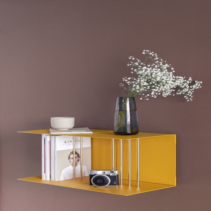 Teaser shelf aluminium wandrek saffron yellow - gele - metalen