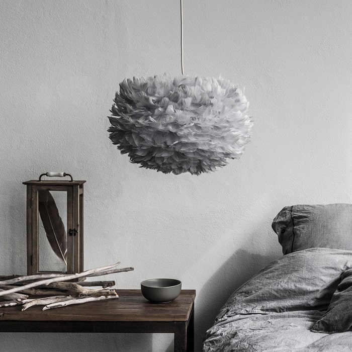 Eos Medium hanglamp light grey - met koordset wit - Ø 45 cm - grijs - ovalen