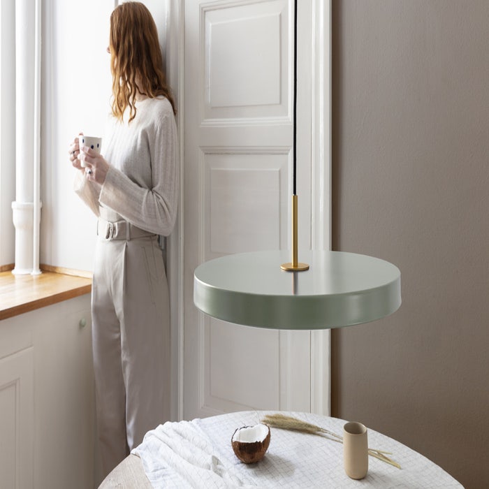 Asteria Medium hanglamp nuance olive - met koordset - Ø 43 cm - olijf groene - design
